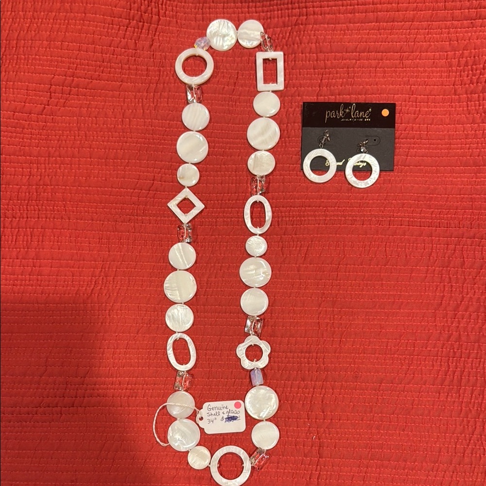 Park Lane White Geometric Necklace